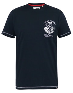 D555 Graham Yosemite T-Shirt mit Brust- und Rückenaufdruck, Marineblau